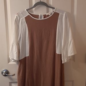Tan and cream dress